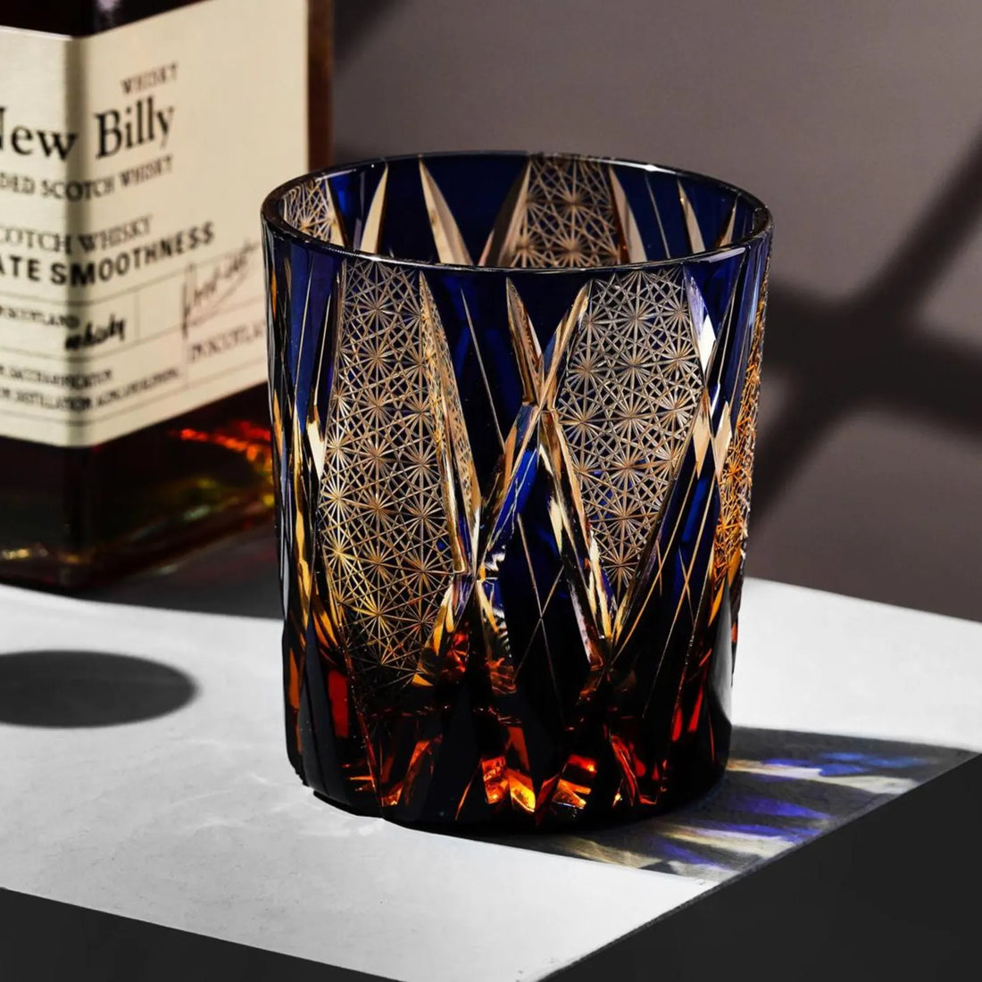 hand cut edo kiriko crystal glass pattern