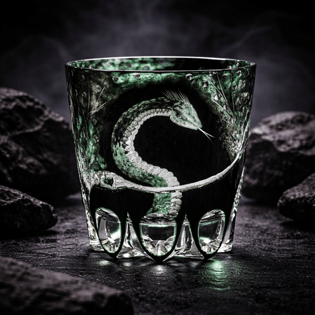 Edo Kiriko Dragon Engraved Japanese Crystal Glass