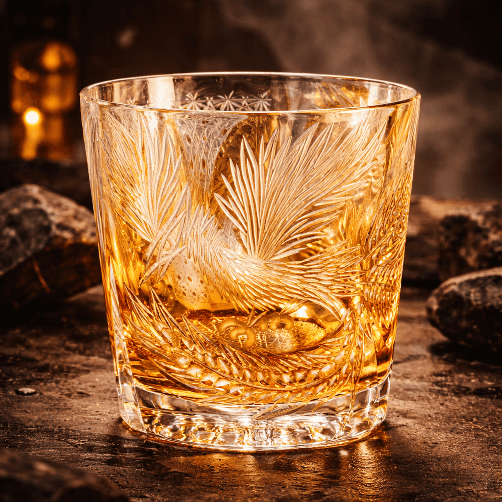 Edo Kiriko Clear Kiku Chrysanthemum Cut Glass