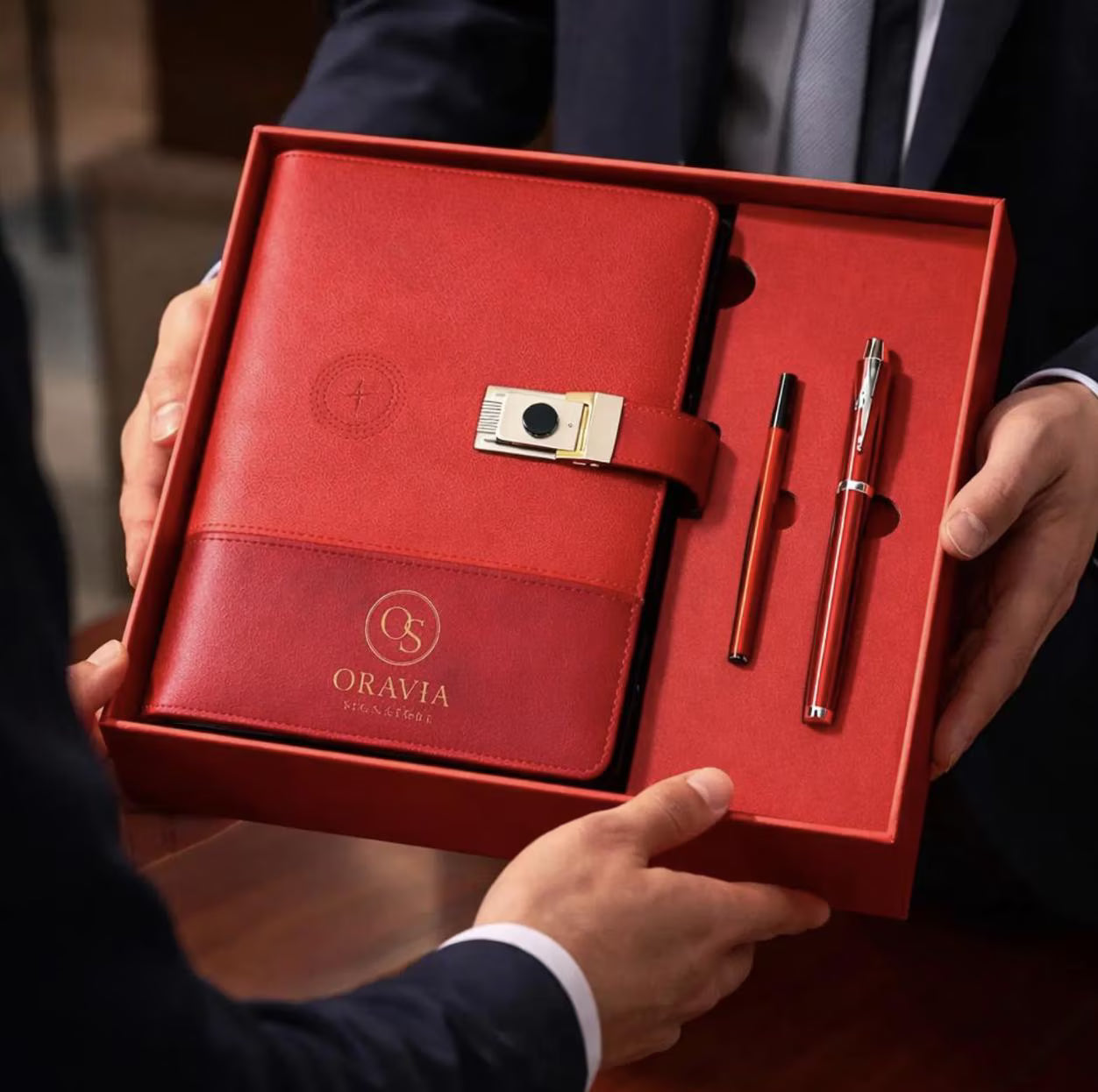 Fingerprint Lock Smart Notebook with Wireless Charger & Power Bank