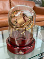 Automatic watch winder with glass dome display case