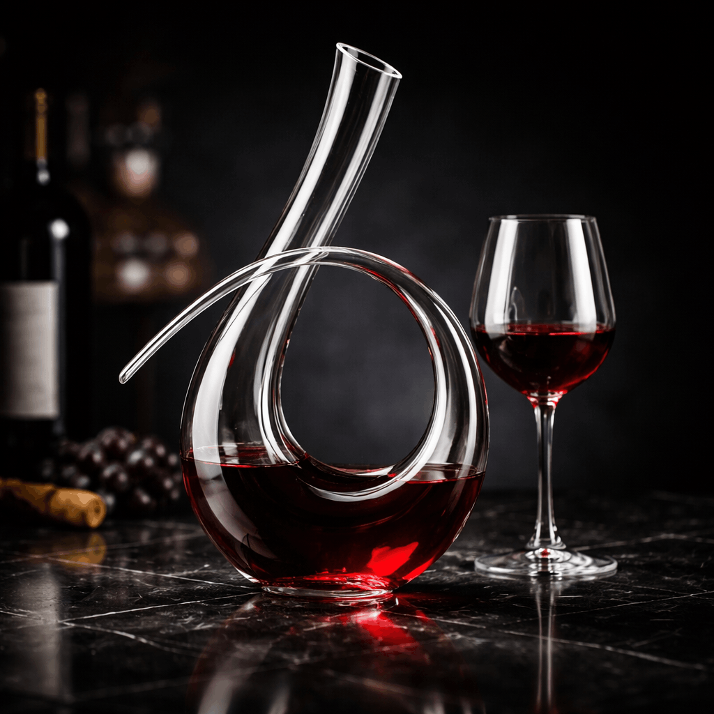 Modern Glass Wine Decanter Sculptural Aerator Carafe Barware