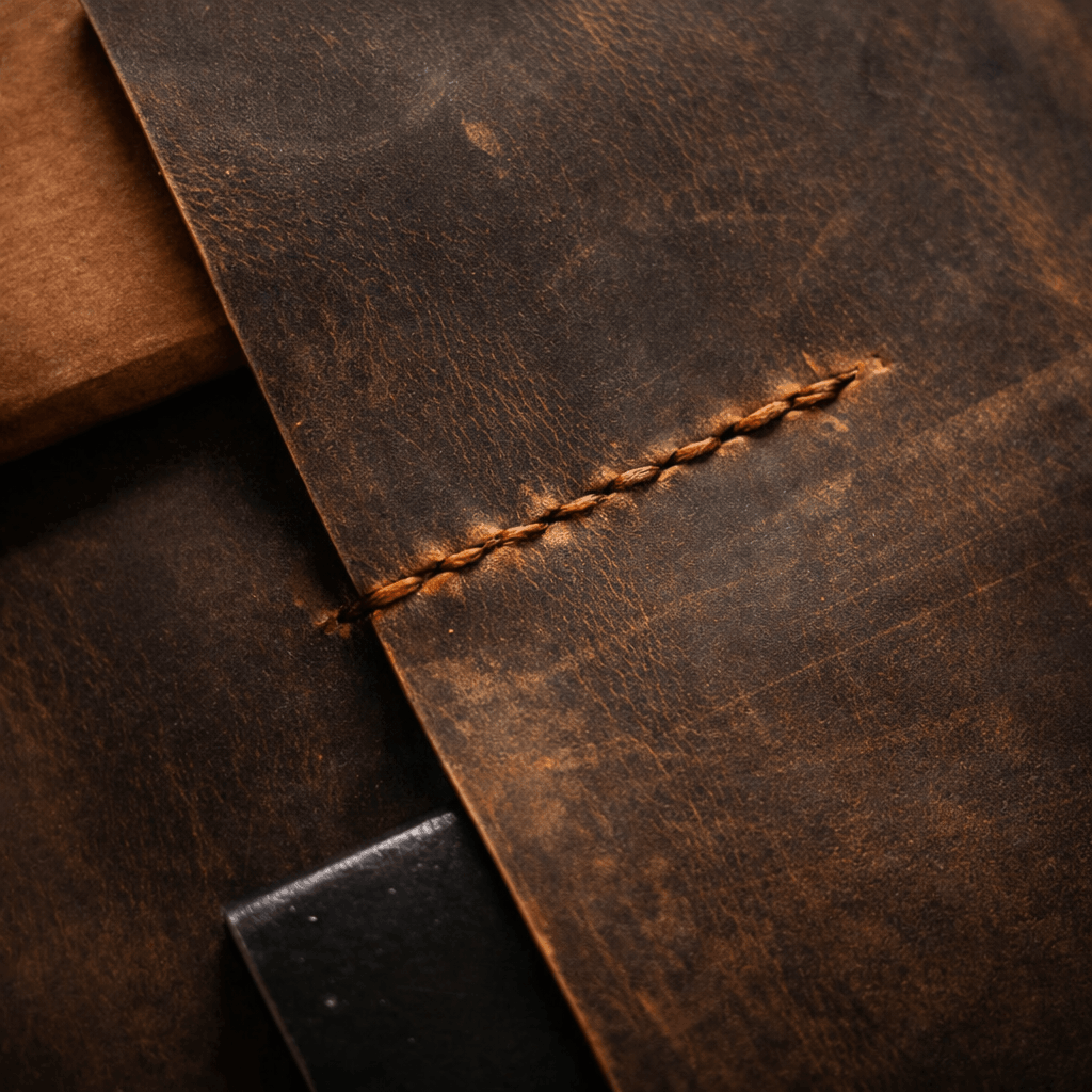 Leather document holder portfolio designed for executive meetings and travel