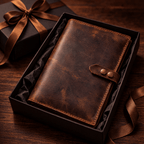 Leather office organizer portfolio for professionals carrying documents and devices