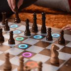 Smart chess board used for online chess matches through mobile app integration