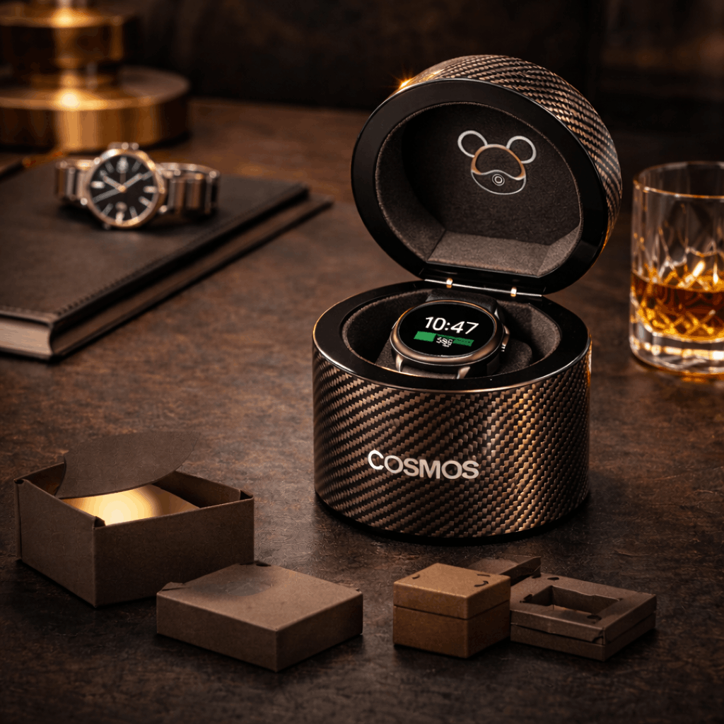 Carbon fiber watch box with matte black finish