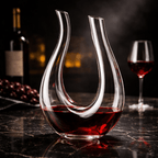 Modern Glass Wine Decanter Sculptural Aerator Carafe Barware