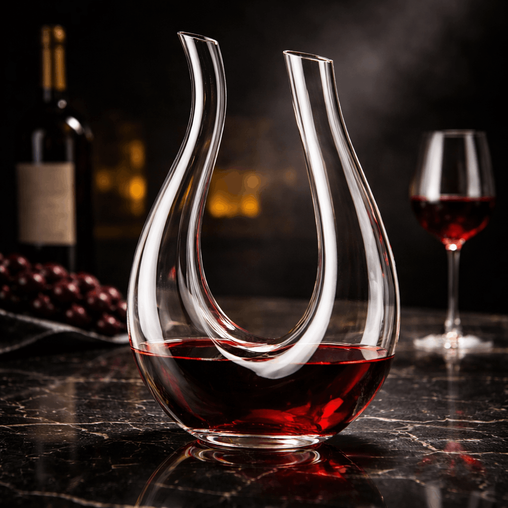 Modern Glass Wine Decanter Sculptural Aerator Carafe Barware